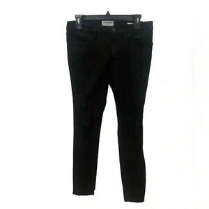 Frame Le High Skinny Black Distressed Jeans Size 30